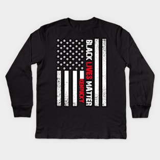 Kentucky black lives matter Flag American Vintage Kids Long Sleeve T-Shirt